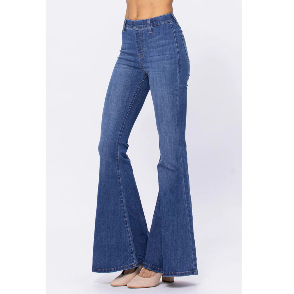 Judy Blue High Rise Pull On Super Flare Jeans – Western Edge, Ltd.