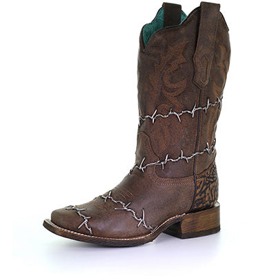 Corral Women's Brown Barbed Wire Woven Boots
