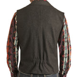 Powder River Dark Heather Brown Wool Vest