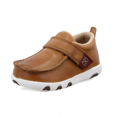 Twisted X Infant Tan Leather Velcro Driving Mocc