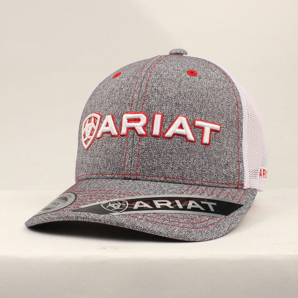 Ariat Red and White Mesh Cap