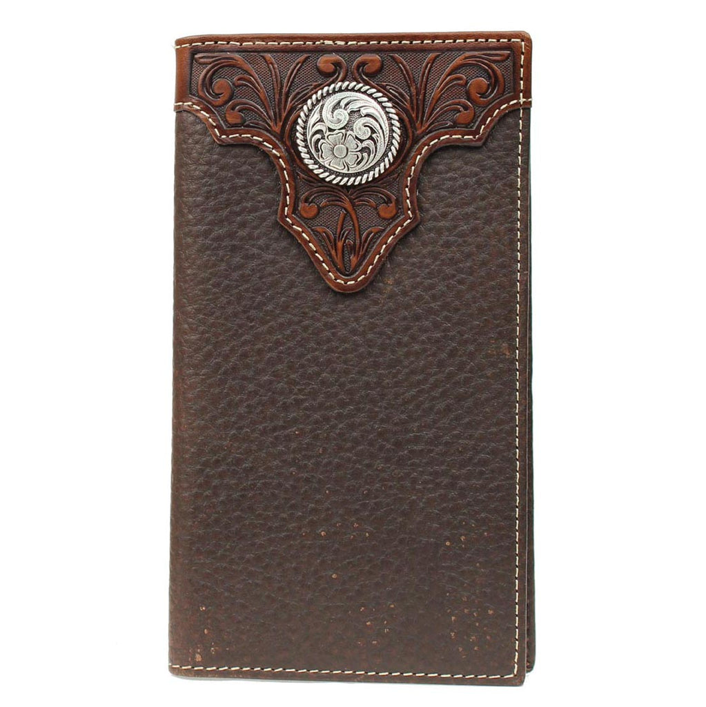 Ariat Chocolate Rodeo Wallet with Silver Concho