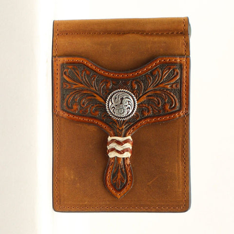 Ariat Men's Brown Rawhide Bifold Money Clip