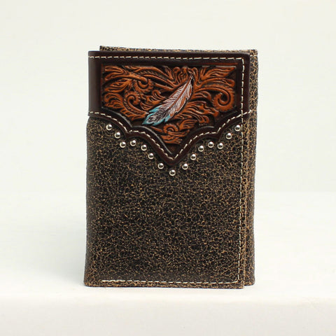 Ariat Men's Feather Tri-Fold Wallet