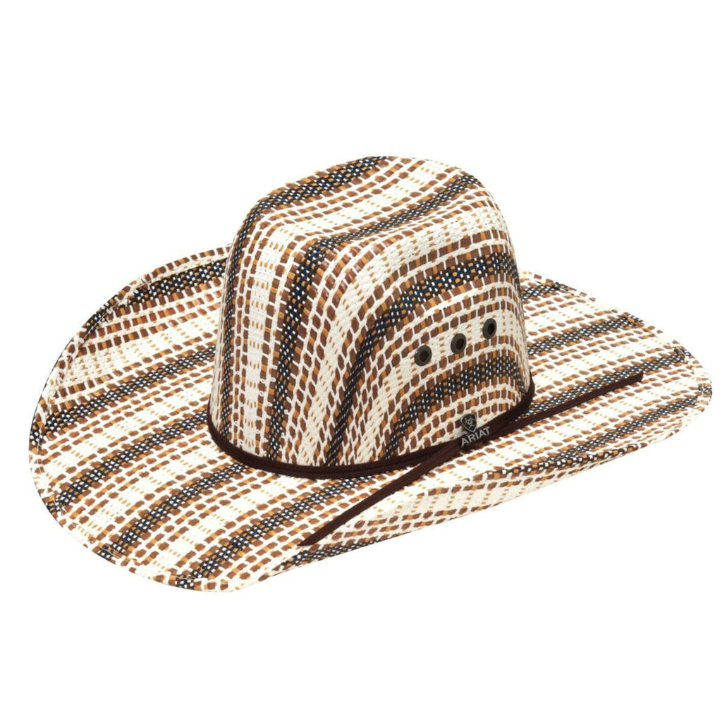 Ariat Brown, Black and Ivory Straw Hat