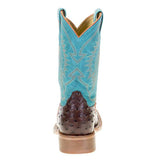 Anderson Bean Turquoise & Chocolate Impostrich Boot