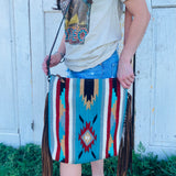 American Darling Aztec Blanket Fringe Cross Body