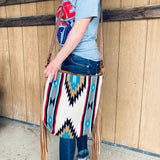 American Darling Aztec Blanket with Fringe Crossbody