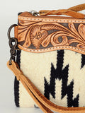American Darling Black & White Aztec Tooled Clutch