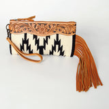 American Darling Black & White Aztec Tooled Clutch