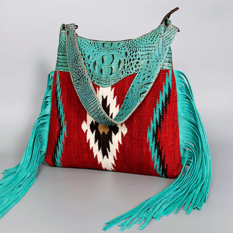 American Darling Turquoise & Red Aztec Blanket Purse