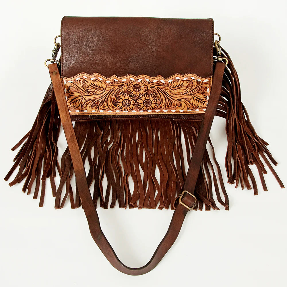 American Darling Floral Leather Fringe Bag – Western Edge, Ltd.