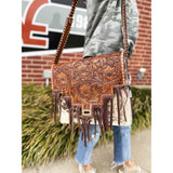 American Darling Conceal Carry Tooled/Hide Square Bag
