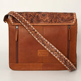 American Darling Conceal Carry Cowhide & Tooled Brief Case Tote