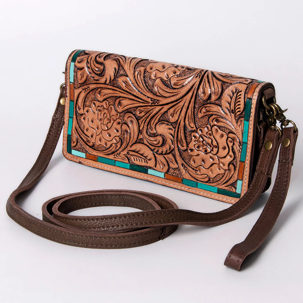 American Darling Tooled Turquoise Clutch