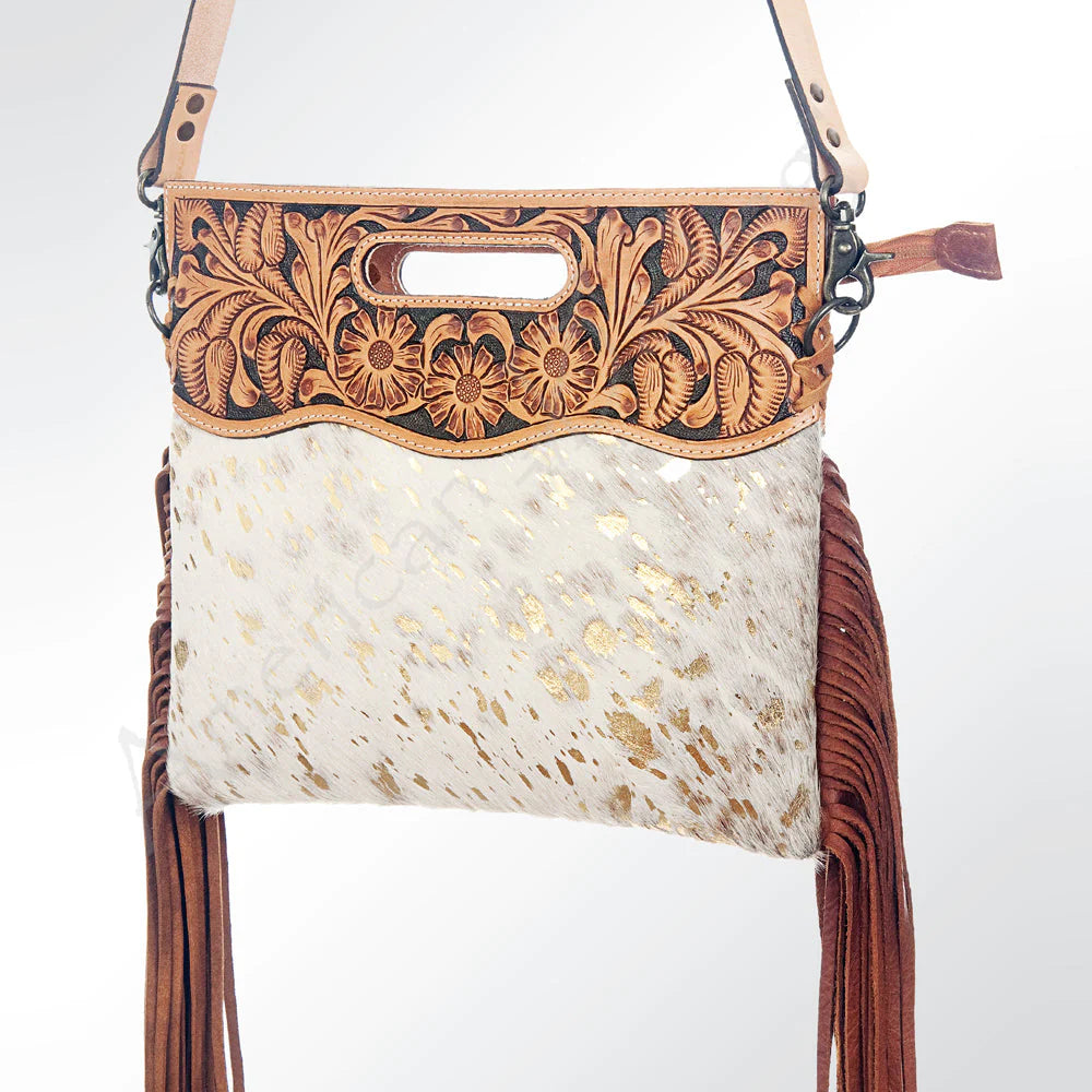 American Darling Cowhide Fringe Purse