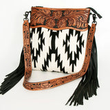American Darling Black & White Tooled Purse