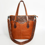 American Darling Large Chocolate Tooled Tote