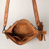 American Darling Tan Blanket Floral Tooled Purse