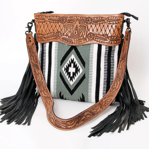 American Darling Grey Aztec Blanket/Thunderbird Tooling Bag
