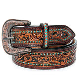 American Darling Brown Turquoise Dot Belt