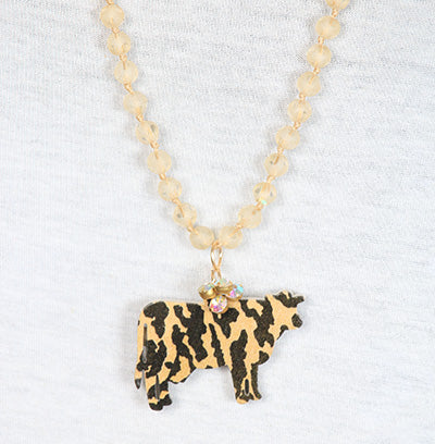 Leopard Print Steer Necklace