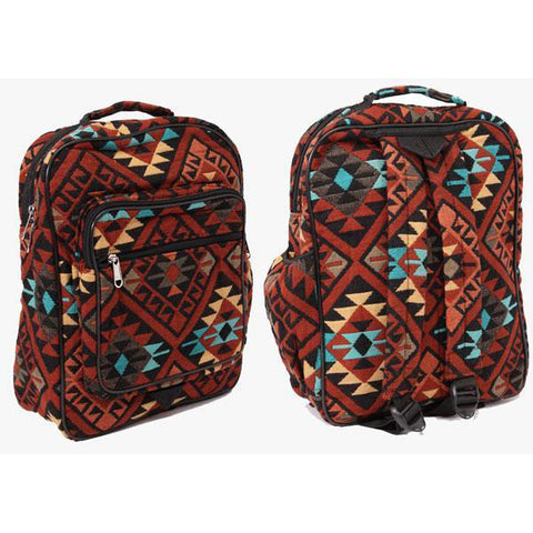Rust, Black and Turquoise Saddle Blanket Backpack