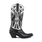 Azulado Black & White Phoenix Snip Toe Boot
