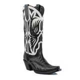 Azulado Black & White Phoenix Snip Toe Boot