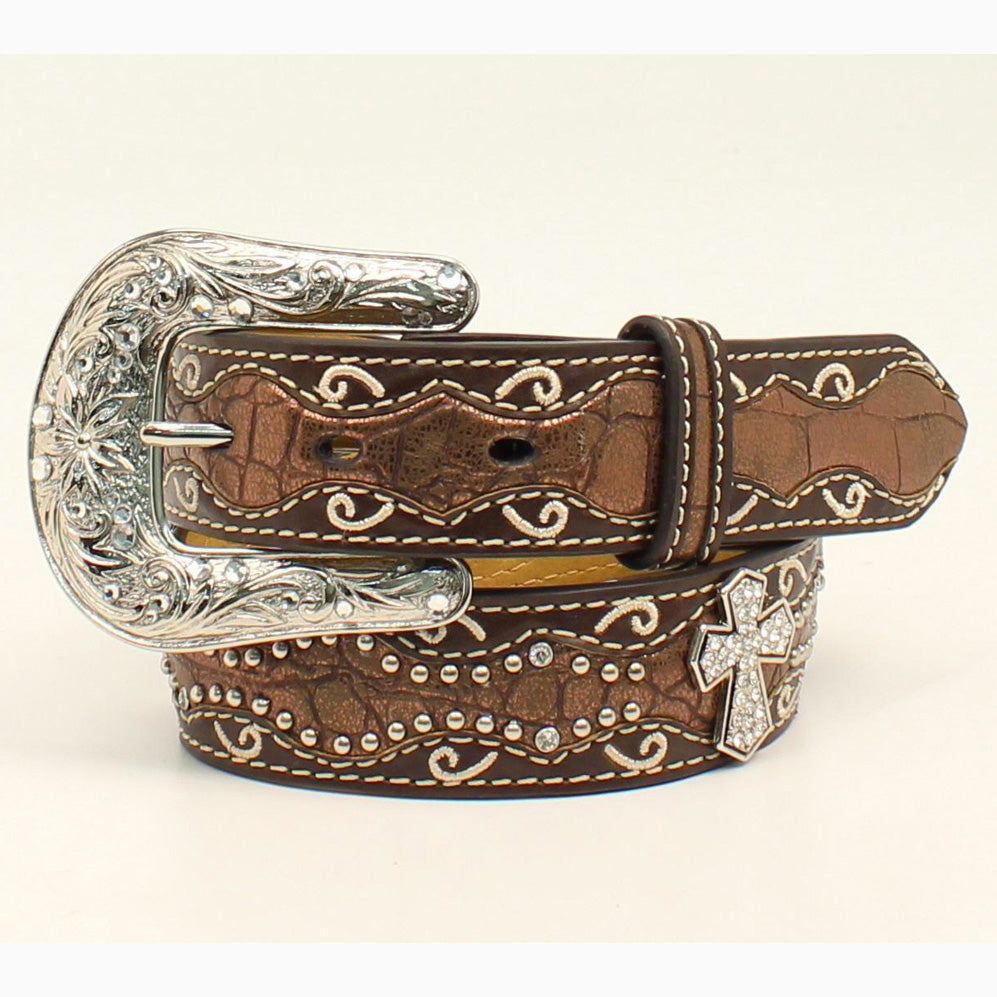 Ariat Girl's Brown Cross Fashion Belt 