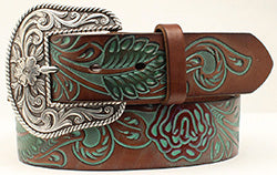 Ariat Women's Turquoise Roses and Leaf Scroll