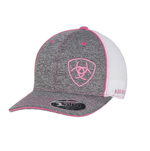 Ariat Women's Grey and Pink Logo Cap 