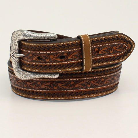 Ariat Men's Floral Buck Stitch Belt