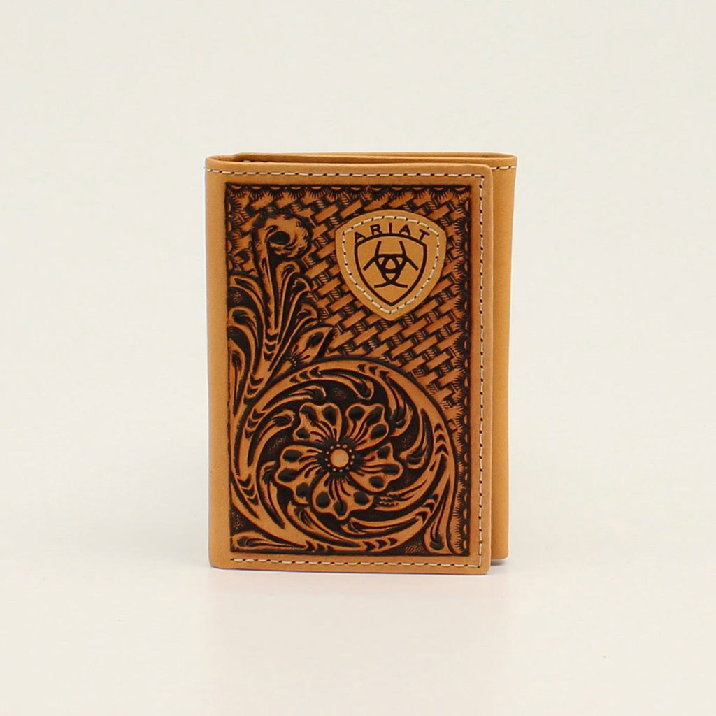 Ariat Men's Tan Basket Floral Wallet