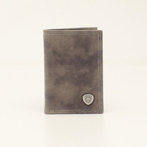 Ariat Grey Tri Fold Wallet