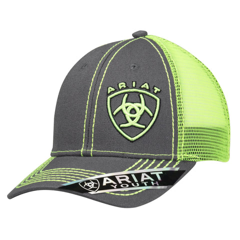 Ariat Youth Grey and Lime Green Cap 