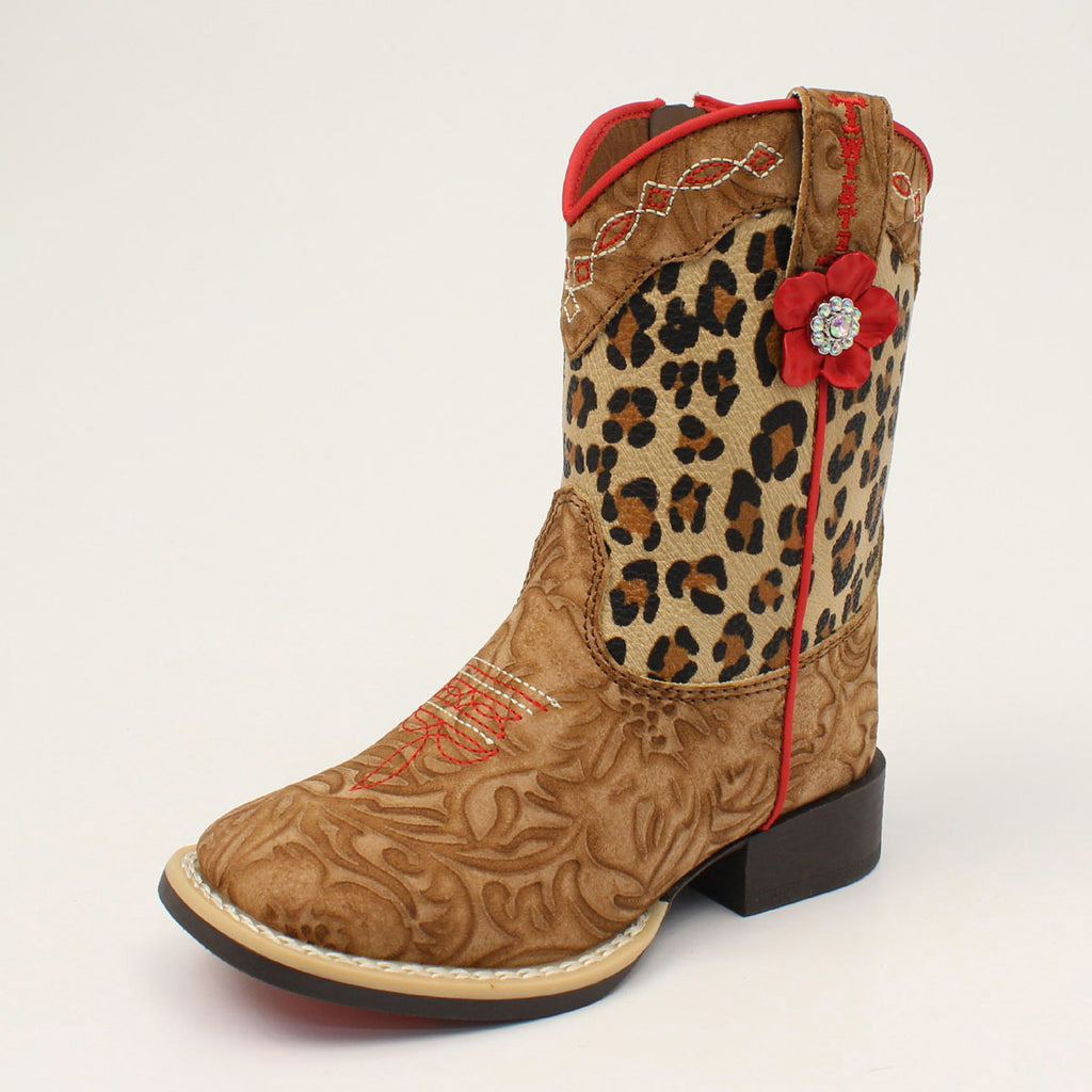 Twister Toddler Tan & Leopard Boots