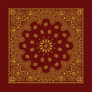 Metallic Burgundy Gold Paisley Bandana