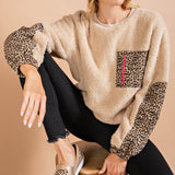 Tan Furry Cheetah Sweatshirt
