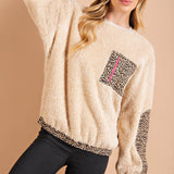 Tan Furry Cheetah Sweatshirt