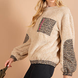 Tan Furry Cheetah Sweatshirt