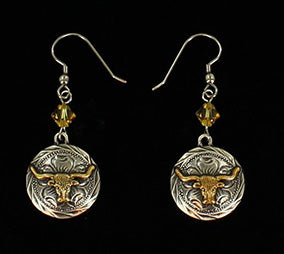 Antique Longhorn Dangle Earrings
