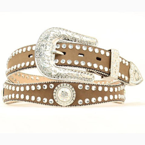 Blazin' Roxx Women's Scalloped Rhinestone Concho Belt 