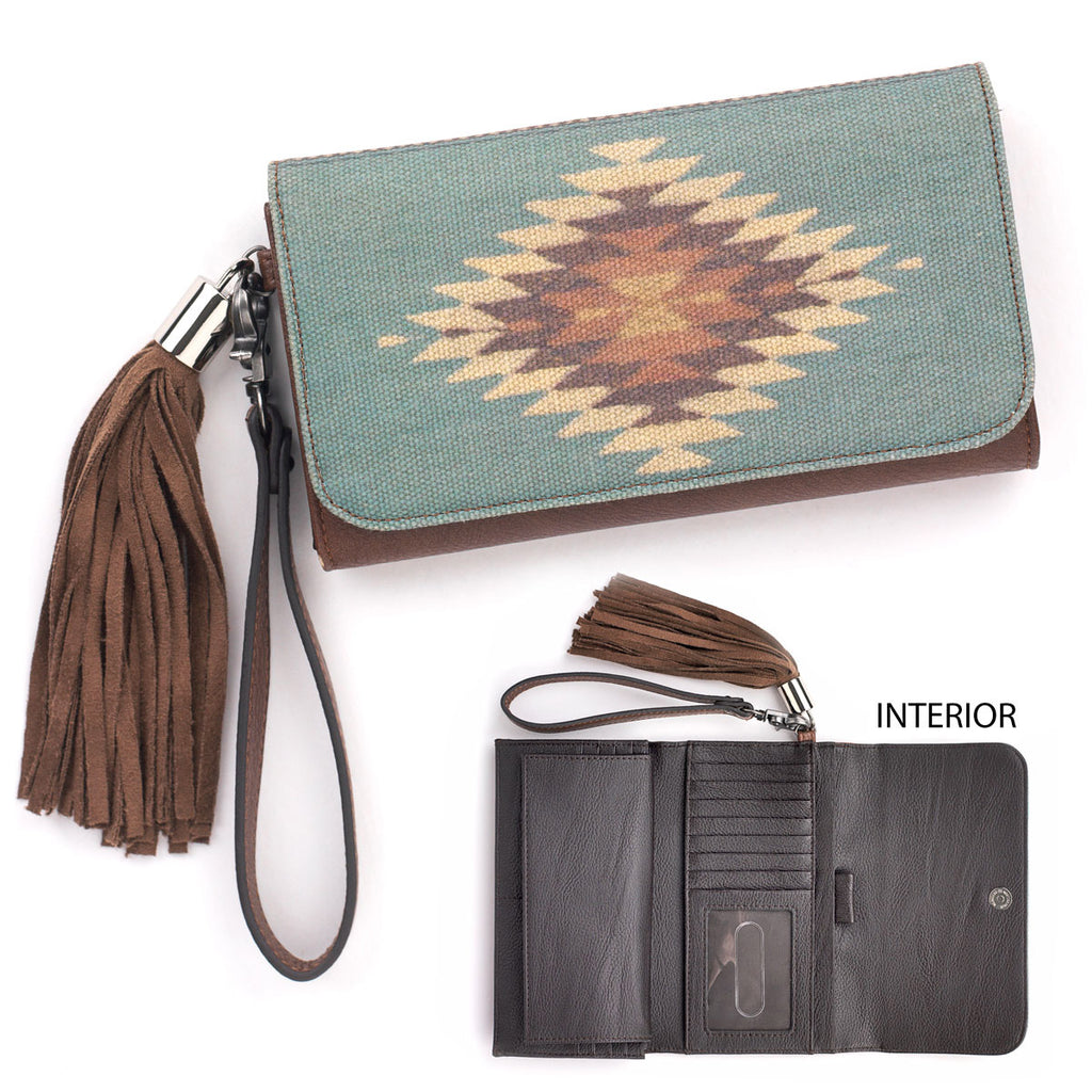 Women's Brown Zapotec Clutch Wallet 