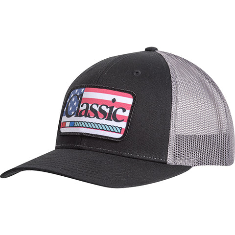 Classic Equine Flag Patch Charcoal and Black Snapback Cap