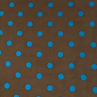 Wyoming Traders Mocha and Blue Polka Dot Wild Rag