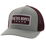 Hooey Grey/Maroon Cactus Rope's Cap