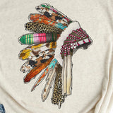 Rebel Rose Indian Headdress Graphic Tee