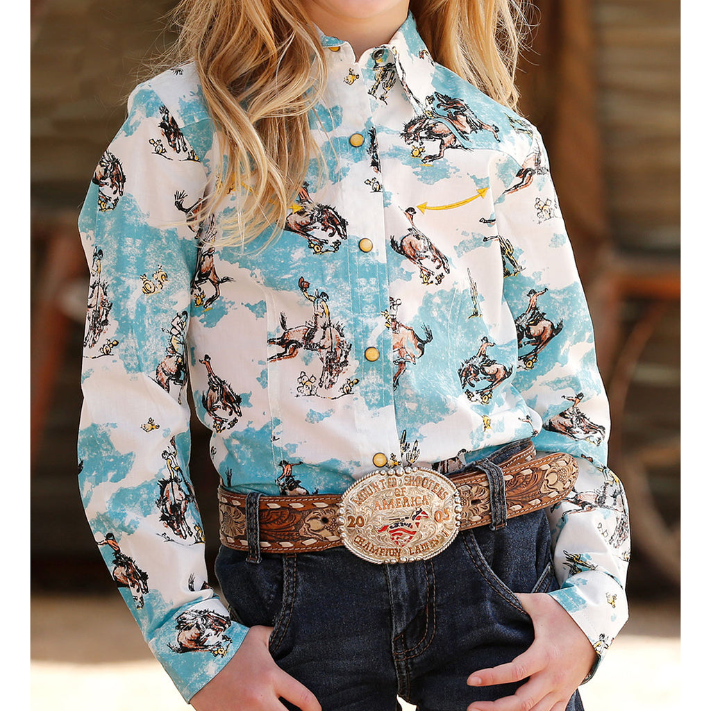 Girl's Bronc Pearl Snap Long Sleeve