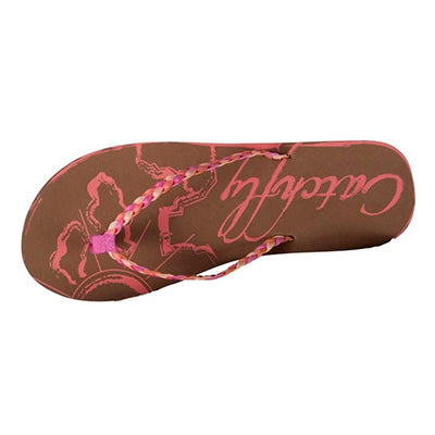 Brown Pink Desert Flip Flops